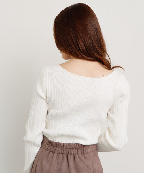 LIPSERVICE(リップサービス)の「アシメカッティング2WAYニット(ニット/セーター・レディース・ホワイト/ブラック/グレー系その他・FREE)」の5枚目の写真