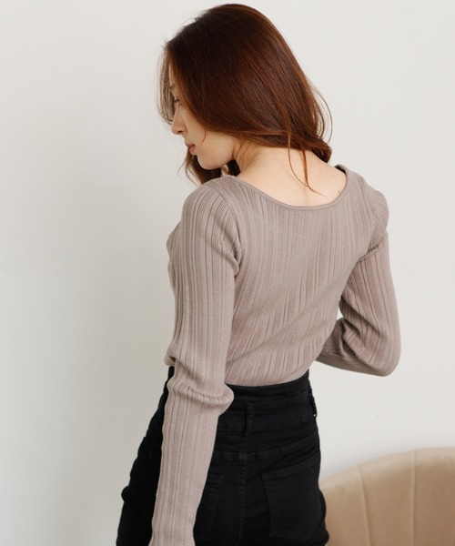 LIPSERVICE(リップサービス)の「アシメカッティング2WAYニット(ニット/セーター・レディース・ホワイト/ブラック/グレー系その他・FREE)」の8枚目の写真