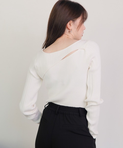 LIPSERVICE(リップサービス)の「アシメカッティング2WAYニット(ニット/セーター・レディース・ホワイト/ブラック/グレー系その他・FREE)」の16枚目の写真