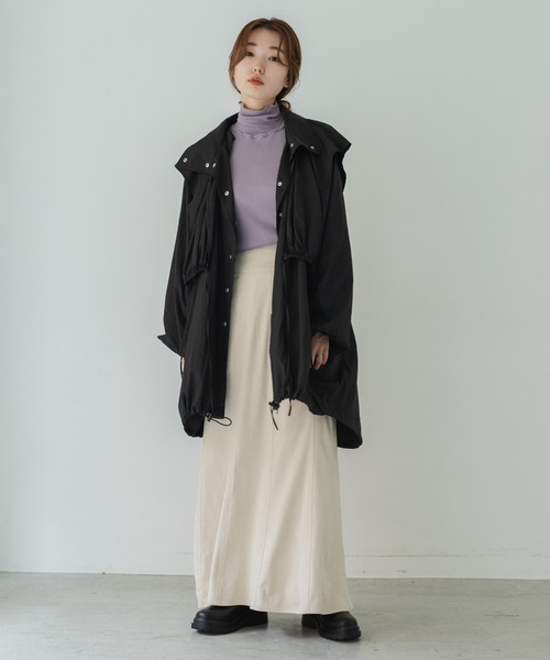 Kastane（カスタネ）の「【WEB限定カラーあり】テレコメロウハイネックロンT（Tシャツ/カットソー・レディース・オフホワイト/オレンジ/パープル/ブラウン/グリーン/ブラック・FREE）」の14枚目の写真