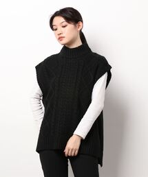 /Bl/ノースリーブニットベスト
