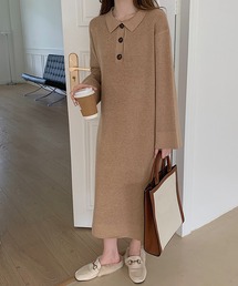 Doula Doula（ドゥーラドゥーラ）の「ボタンレギュラーネックニットワンピース（ワンピース・レディース）」