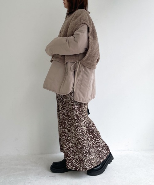 archives（アルシーヴ）の「中綿キルトコート＆ボアベストセット（ノーカラーコート・レディース・アイボリー/グレー/ベージュ・MEDIUM）」の18枚目の写真