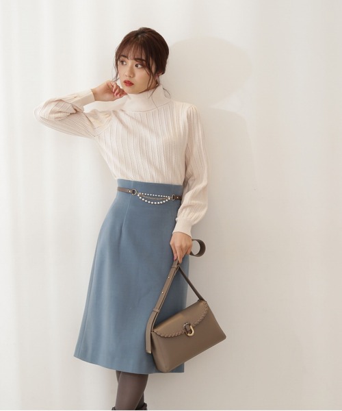 PROPORTION BODY DRESSING（プロポーションボディドレッシング）の「ボリュームスリーブアイレットＫＴ / 1211270106（ニット/セーター・レディース・パープル/オフホワイト/パープル系その他・FREE）」の8枚目の写真