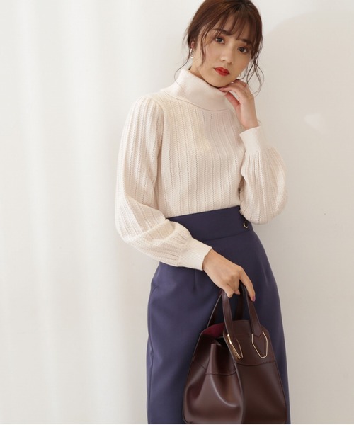 PROPORTION BODY DRESSING（プロポーションボディドレッシング）の「ボリュームスリーブアイレットＫＴ / 1211270106（ニット/セーター・レディース・パープル/オフホワイト/パープル系その他・FREE）」の13枚目の写真