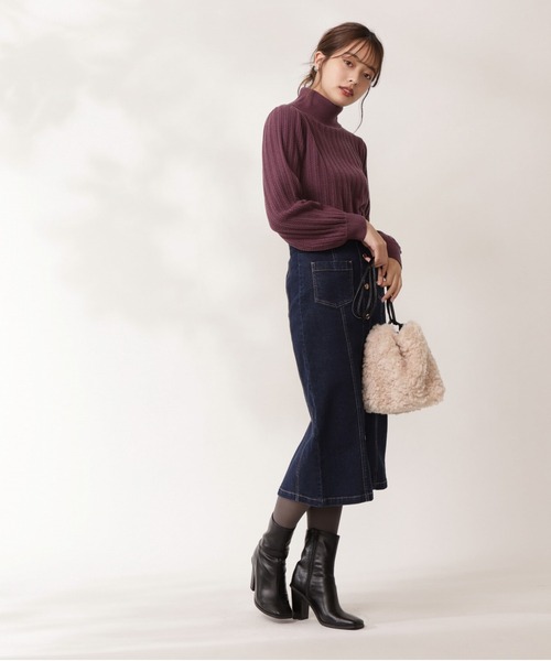 PROPORTION BODY DRESSING（プロポーションボディドレッシング）の「ボリュームスリーブアイレットＫＴ / 1211270106（ニット/セーター・レディース・パープル/オフホワイト/パープル系その他・FREE）」の14枚目の写真