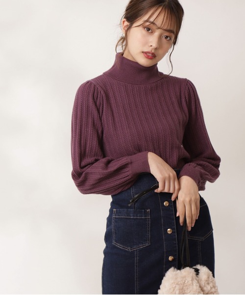 PROPORTION BODY DRESSING（プロポーションボディドレッシング）の「ボリュームスリーブアイレットＫＴ / 1211270106（ニット/セーター・レディース・パープル/オフホワイト/パープル系その他・FREE）」の11枚目の写真