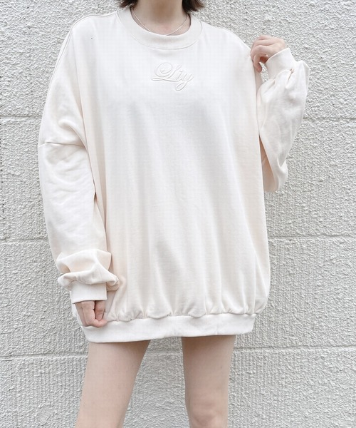 lilLilly（リルリリー）の「エンブロイダリースウェットトップス（スウェット・レディース・ブラック/ピンク/ブルー/アイボリー・FREE）」の19枚目の写真