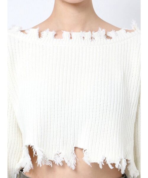 GYDA（ジェイダ）の「グラインダーオフショルニットトップス（ニット/セーター・レディース・オフホワイト/パープル/ベージュ・FREE）」の22枚目の写真