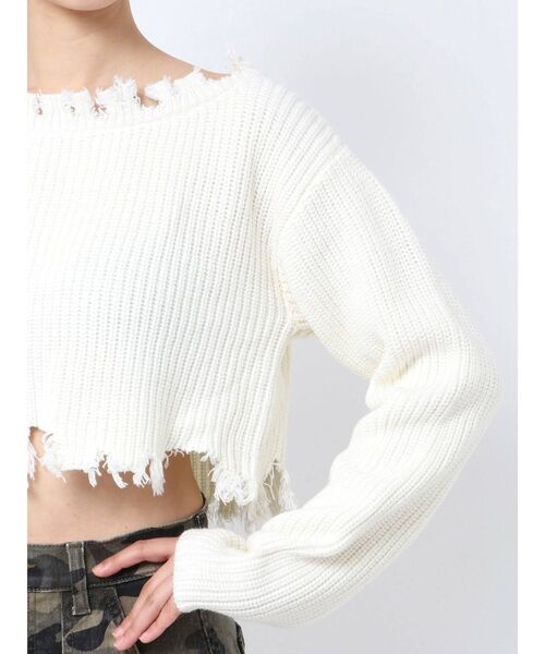 GYDA（ジェイダ）の「グラインダーオフショルニットトップス（ニット/セーター・レディース・オフホワイト/パープル/ベージュ・FREE）」の21枚目の写真