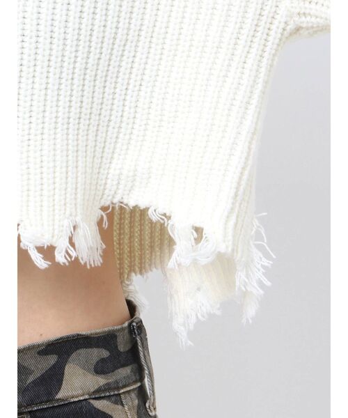 GYDA（ジェイダ）の「グラインダーオフショルニットトップス（ニット/セーター・レディース・オフホワイト/パープル/ベージュ・FREE）」の20枚目の写真