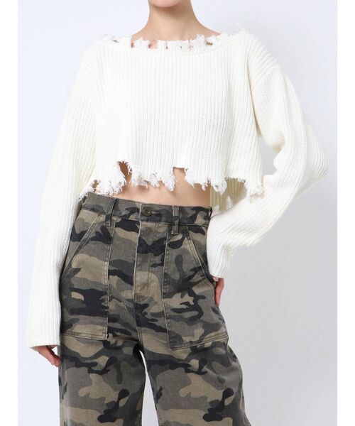 GYDA（ジェイダ）の「グラインダーオフショルニットトップス（ニット/セーター・レディース・オフホワイト/パープル/ベージュ・FREE）」の15枚目の写真