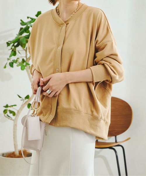 DouDou（ドゥドゥ）の「【WEB限定】リブ切替ドルマンカーディガン（カーディガン/ボレロ・レディース・チャコールグレー/ベージュ/アイボリー・FREE）」の3枚目の写真