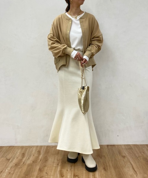 DouDou（ドゥドゥ）の「【WEB限定】リブ切替ドルマンカーディガン（カーディガン/ボレロ・レディース・チャコールグレー/ベージュ/アイボリー・FREE）」の5枚目の写真