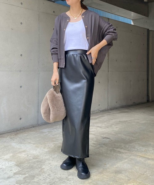 DouDou（ドゥドゥ）の「【WEB限定】リブ切替ドルマンカーディガン（カーディガン/ボレロ・レディース・チャコールグレー/ベージュ/アイボリー・FREE）」の14枚目の写真