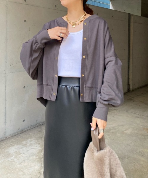 DouDou（ドゥドゥ）の「【WEB限定】リブ切替ドルマンカーディガン（カーディガン/ボレロ・レディース・チャコールグレー/ベージュ/アイボリー・FREE）」の21枚目の写真