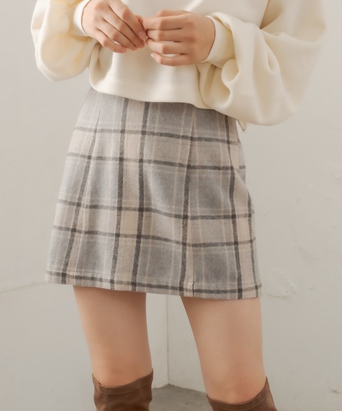 OLIVE des OLIVE（オリーブデオリーブ）の「スタイルアップミニスカート（スカート・レディース・ベージュ/ブラウン/グレー・FREE）」の2枚目の写真
