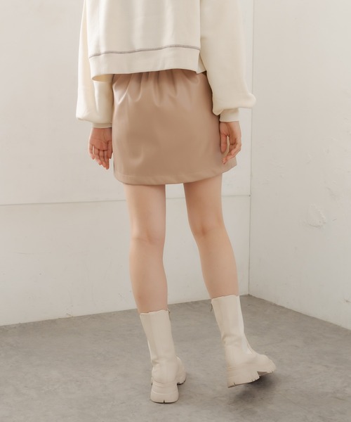 OLIVE des OLIVE（オリーブデオリーブ）の「スタイルアップミニスカート（スカート・レディース・ベージュ/ブラウン/グレー・FREE）」の4枚目の写真