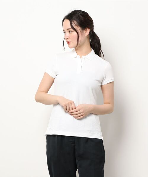 GIORDANO（ジョルダーノ）の「[ GIORDANO ] 抗菌ストレッチフラット半袖ポロシャツ（ポロシャツ・レディース・ホワイト/ブラック/ブルー・X-LARGE/LARGE/MEDIUM/SMALL）」の4枚目の写真
