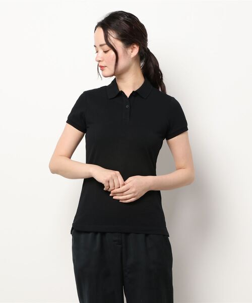 GIORDANO（ジョルダーノ）の「[ GIORDANO ] 抗菌ストレッチフラット半袖ポロシャツ（ポロシャツ・レディース・ホワイト/ブラック/ブルー・X-LARGE/LARGE/MEDIUM/SMALL）」の7枚目の写真