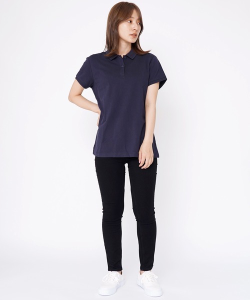 GIORDANO（ジョルダーノ）の「[ GIORDANO ] 抗菌ストレッチフラット半袖ポロシャツ（ポロシャツ・レディース・ホワイト/ブラック/ブルー・X-LARGE/LARGE/MEDIUM/SMALL）」の11枚目の写真