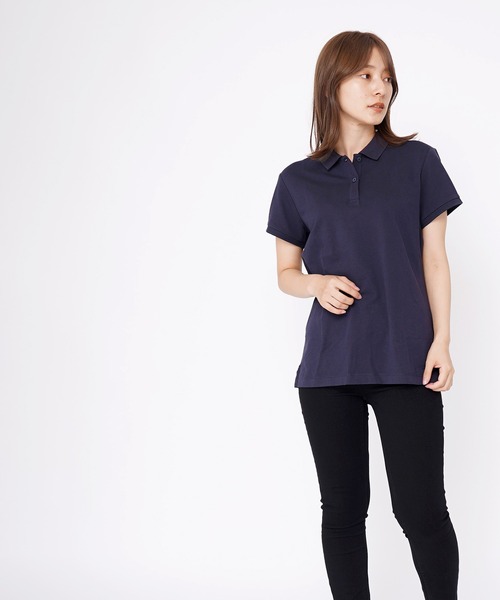 GIORDANO（ジョルダーノ）の「[ GIORDANO ] 抗菌ストレッチフラット半袖ポロシャツ（ポロシャツ・レディース・ホワイト/ブラック/ブルー・X-LARGE/LARGE/MEDIUM/SMALL）」の12枚目の写真