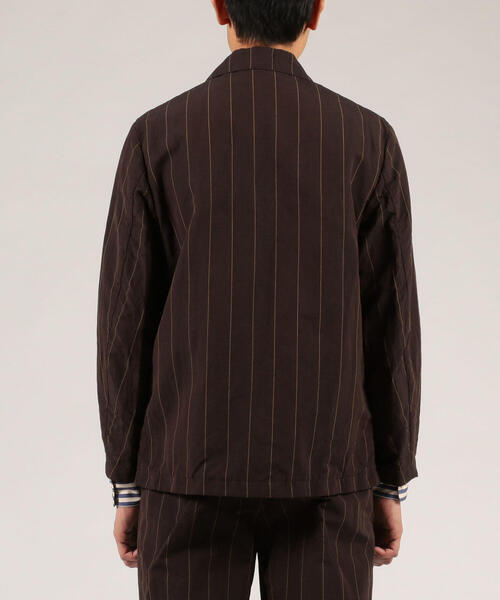 TOMORROWLAND （トゥモローランド）の「リネンコットン ストライプ バルカラージャケット（テーラードジャケット・メンズ・ブラック系その他・S/M）」の5枚目の写真