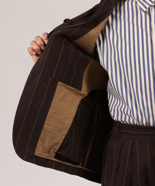 TOMORROWLAND （トゥモローランド）の「リネンコットン ストライプ バルカラージャケット（テーラードジャケット・メンズ・ブラック系その他・S/M）」の8枚目の写真