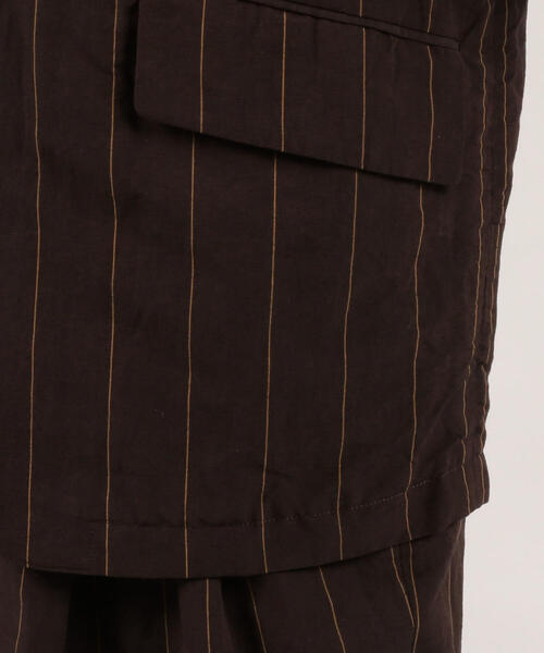 TOMORROWLAND （トゥモローランド）の「リネンコットン ストライプ バルカラージャケット（テーラードジャケット・メンズ・ブラック系その他・S/M）」の12枚目の写真