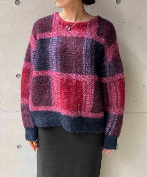 CAPRICIEUX LE'MAGE（カプリシューレマージュ）の「チェック2WAYカーディガン（カーディガン/ボレロ・レディース・ブラウン/レッド・FREE）」の6枚目の写真