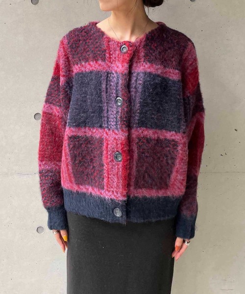 CAPRICIEUX LE'MAGE（カプリシューレマージュ）の「チェック2WAYカーディガン（カーディガン/ボレロ・レディース・ブラウン/レッド・FREE）」の8枚目の写真