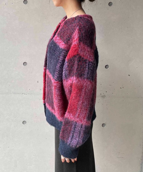 CAPRICIEUX LE'MAGE（カプリシューレマージュ）の「チェック2WAYカーディガン（カーディガン/ボレロ・レディース・ブラウン/レッド・FREE）」の9枚目の写真