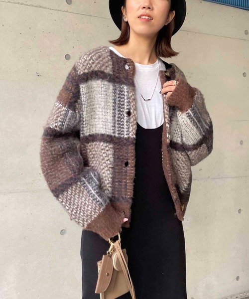 CAPRICIEUX LE'MAGE（カプリシューレマージュ）の「チェック2WAYカーディガン（カーディガン/ボレロ・レディース・ブラウン/レッド・FREE）」の17枚目の写真