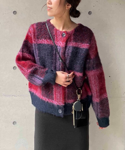 CAPRICIEUX LE'MAGE（カプリシューレマージュ）の「チェック2WAYカーディガン（カーディガン/ボレロ・レディース・ブラウン/レッド・FREE）」の22枚目の写真