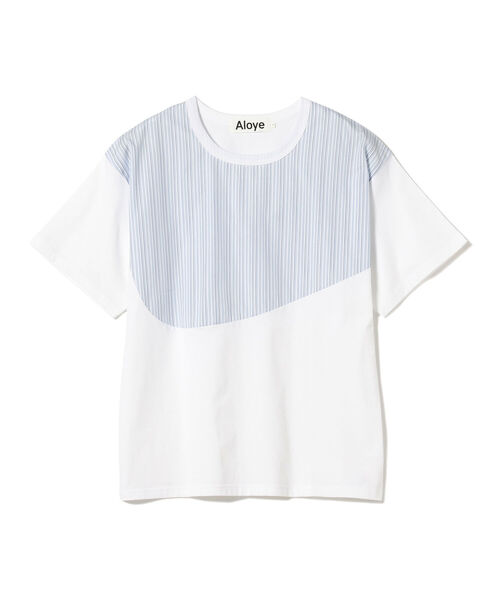 ALOYE(アロイ)の「ALOYE / Shirt Fabrics Short Sleeve Big Fit T-shirt(Tシャツ/カットソー・メンズ・ホワイト/グレー・MEDIUM/X-LARGE/LARGE)」の2枚目の写真