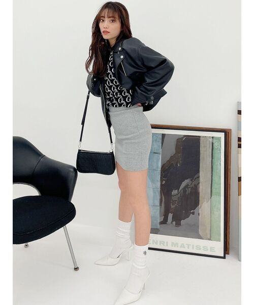 GYDA(ジェイダ)の「テレコタイトスカートライクショートパンツ(スカート・レディース・グレー/ブラック・FREE)」の17枚目の写真