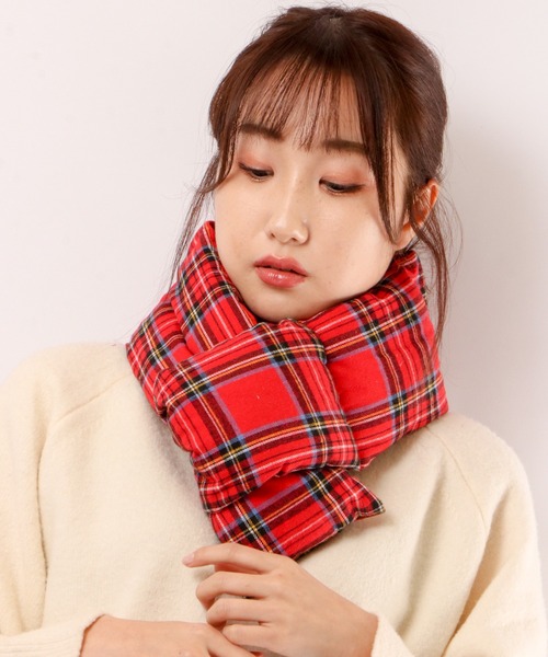 FUNALIVE（ファンアライブ）の「チェックティペット（ネックウォーマー/スヌード・メンズ・ネイビー/レッド/グリーン・FREE）」の10枚目の写真