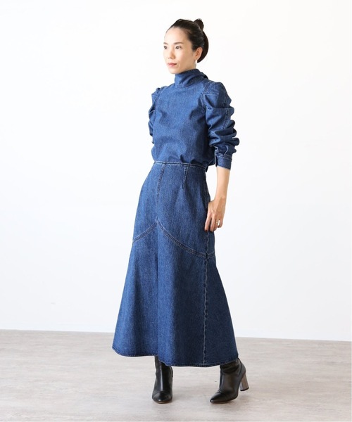 VERMEIL par iena(ヴェルメイユパーイエナ)の「《追加》デニムWステッチスカート(デニムスカート・レディース・ネイビー・36/38/40)」の15枚目の写真