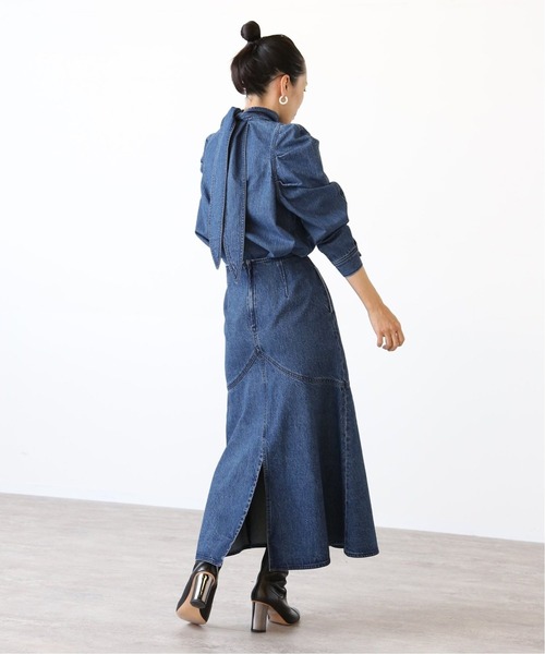 VERMEIL par iena(ヴェルメイユパーイエナ)の「《追加》デニムWステッチスカート(デニムスカート・レディース・ネイビー・36/38/40)」の11枚目の写真