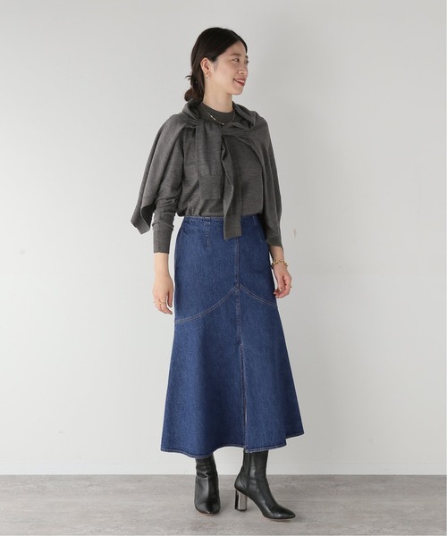 VERMEIL par iena(ヴェルメイユパーイエナ)の「《追加》デニムWステッチスカート(デニムスカート・レディース・ネイビー・36/38/40)」の4枚目の写真