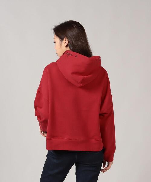 To b. by agnes b.（トゥービーバイアニエスベー）の「WS44 HOODIE マカロンカラーフーディー（パーカー・レディース・レッド・40/38）」の2枚目の写真