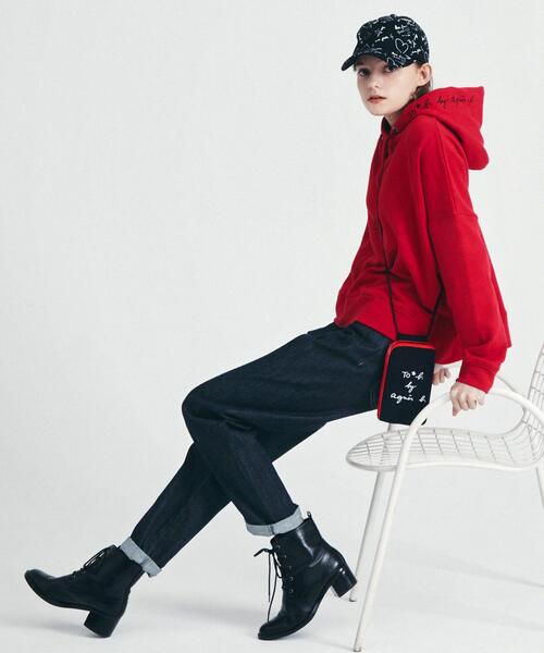 To b. by agnes b.（トゥービーバイアニエスベー）の「WS44 HOODIE マカロンカラーフーディー（パーカー・レディース・レッド・40/38）」の7枚目の写真