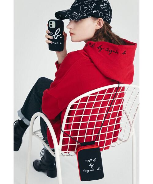 To b. by agnes b.（トゥービーバイアニエスベー）の「WS44 HOODIE マカロンカラーフーディー（パーカー・レディース・レッド・40/38）」の6枚目の写真