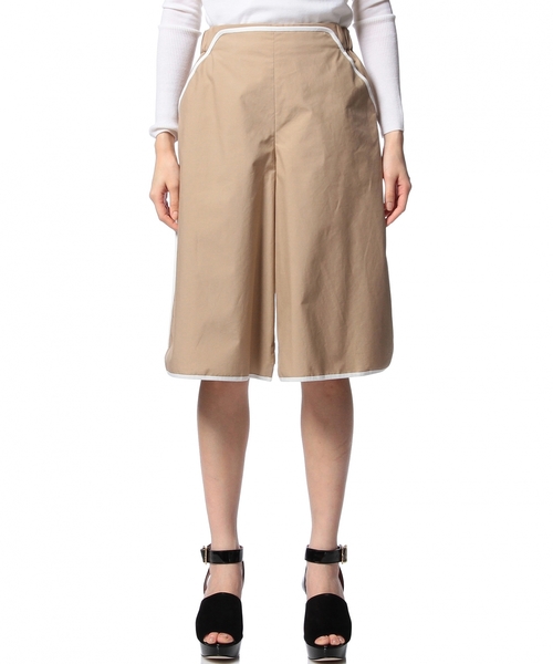 ASTRAET（アストラット）の「ASTRAET(アストラット) コットンパイピング8分丈ワイドパンツ◆（その他パンツ・レディース・ブラック/ベージュ・0/1）」の4枚目の写真