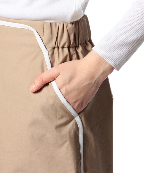 ASTRAET（アストラット）の「ASTRAET(アストラット) コットンパイピング8分丈ワイドパンツ◆（その他パンツ・レディース・ブラック/ベージュ・0/1）」の7枚目の写真