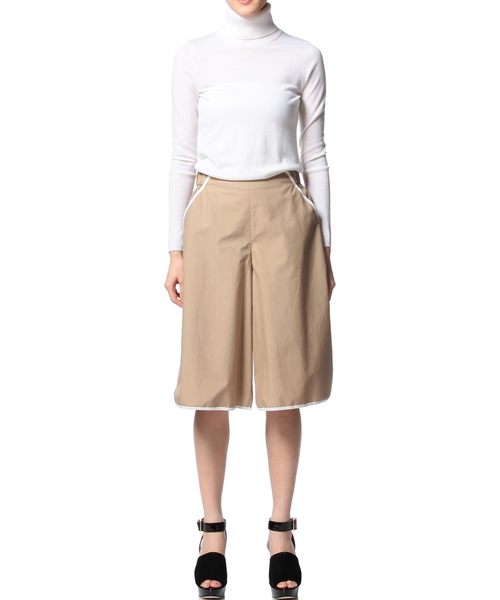 ASTRAET（アストラット）の「ASTRAET(アストラット) コットンパイピング8分丈ワイドパンツ◆（その他パンツ・レディース・ブラック/ベージュ・0/1）」の10枚目の写真