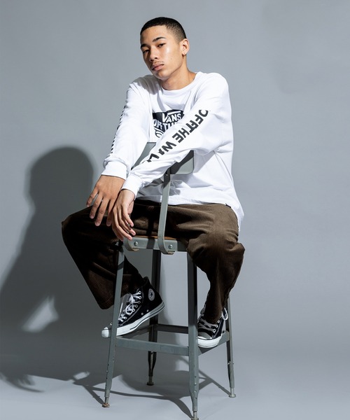 VANS（バンズ）の「別注：VANS/ヴァンズ OTW&Checker L/S T-Shirts ロゴプリントロンT 袖プリント（Tシャツ/カットソー・メンズ・ホワイト/ブラック/ピンク/ブルー・S/M/L）」の18枚目の写真