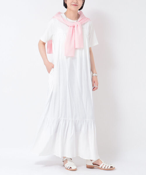 NOLLEY’S(ノーリーズ)の「◇【WEB限定】布帛切り替えティアードカットワンピース(ワンピース・レディース・ブラック/オフホワイト/オリーブ/インディゴブルー・FREE)」の1枚目の写真