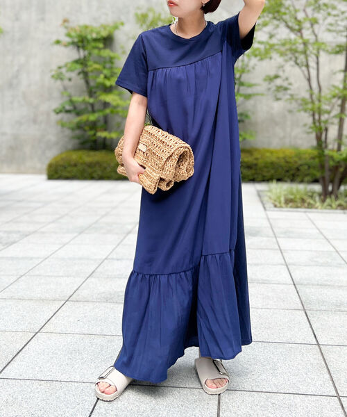 通販大特価 インディゴブルー Web限定 布帛切り替えティアードカットワンピース 直売早割 Sanmarcosrestaurant Com