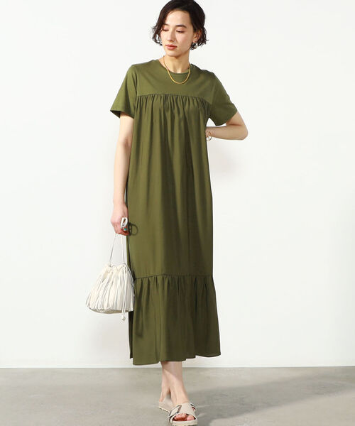 NOLLEY’S(ノーリーズ)の「◇【WEB限定】布帛切り替えティアードカットワンピース(ワンピース・レディース・ブラック/オフホワイト/オリーブ/インディゴブルー・FREE)」の10枚目の写真